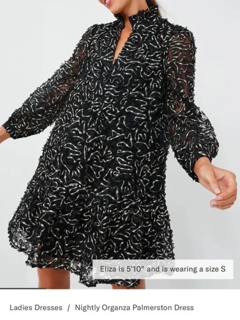 Tuckernuck Black Dress with Gold Swirl Detail